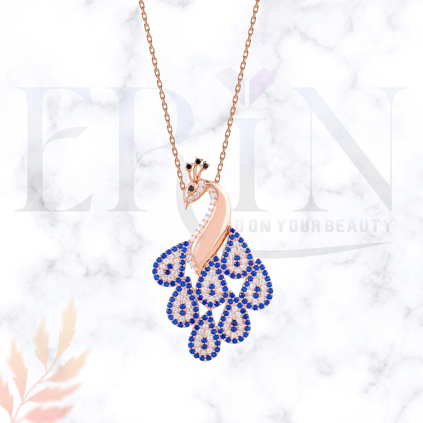 Peacock Pendant 925 Sterling Silver Necklace
