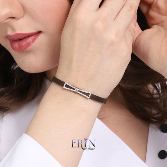 Beautiful Design Silver Silicon Belt Bracelet For all