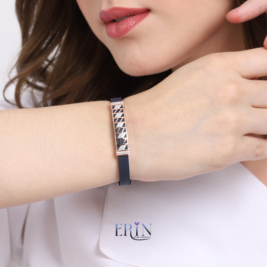 Beautiful Design Silver Silicon Belt Bracelet For all