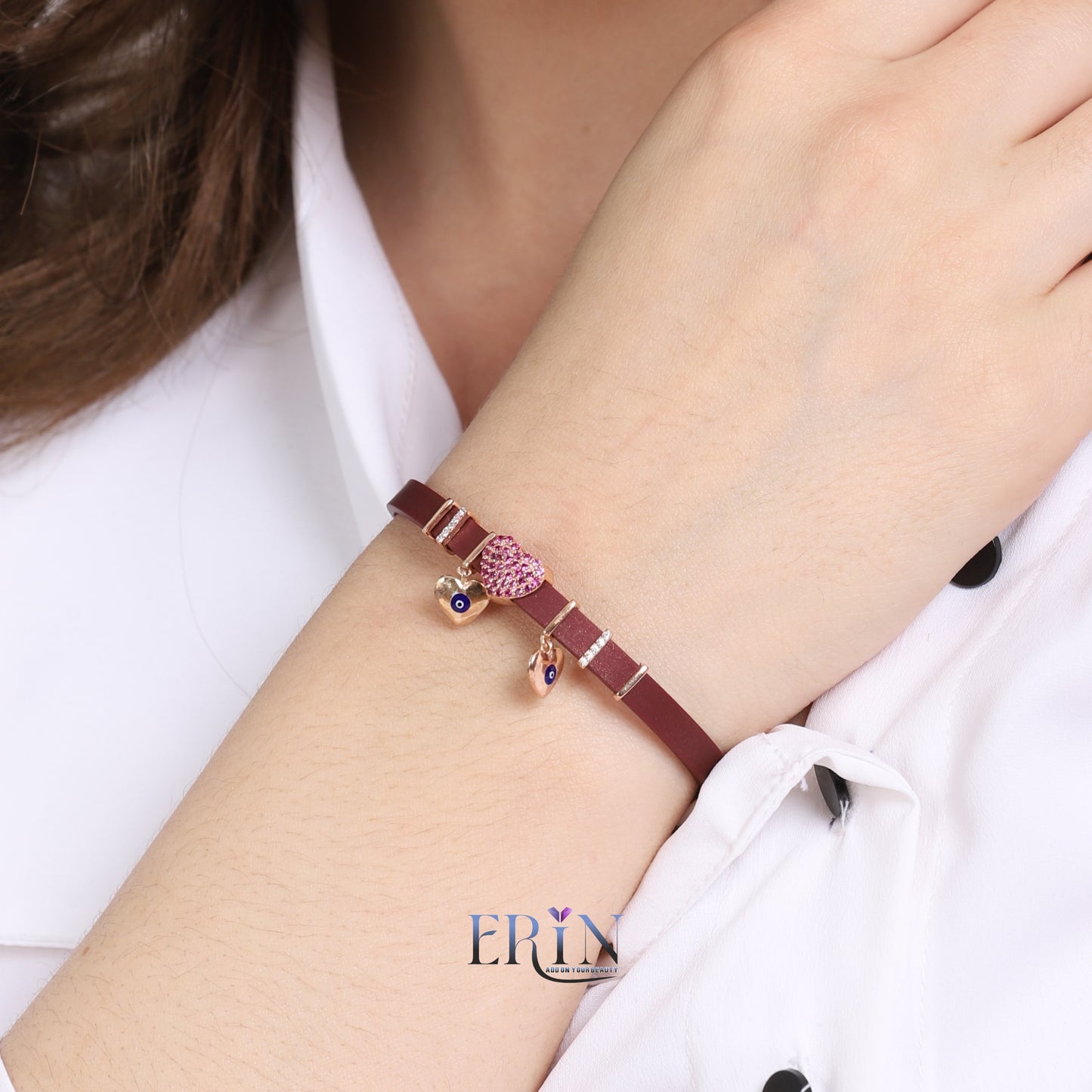 Beautiful Heart Design Silver Silicon Belt Bracelet For all