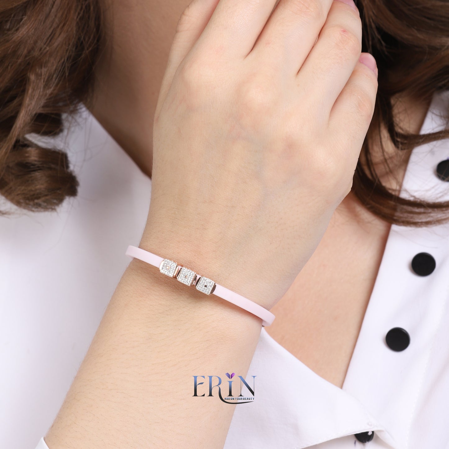 Beautiful Design Silver Silicon Belt Bracelet For all