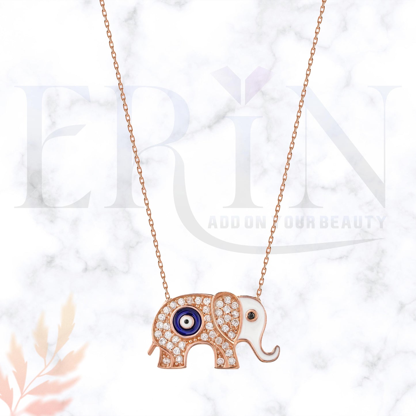 Erin Evil Eye Elephant 925 Sterling Silver Necklace