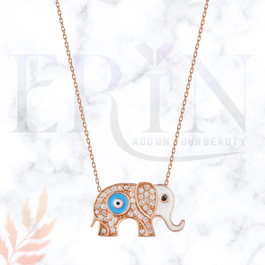 Erin Evil Eye Elephant 925 Sterling Silver Necklace