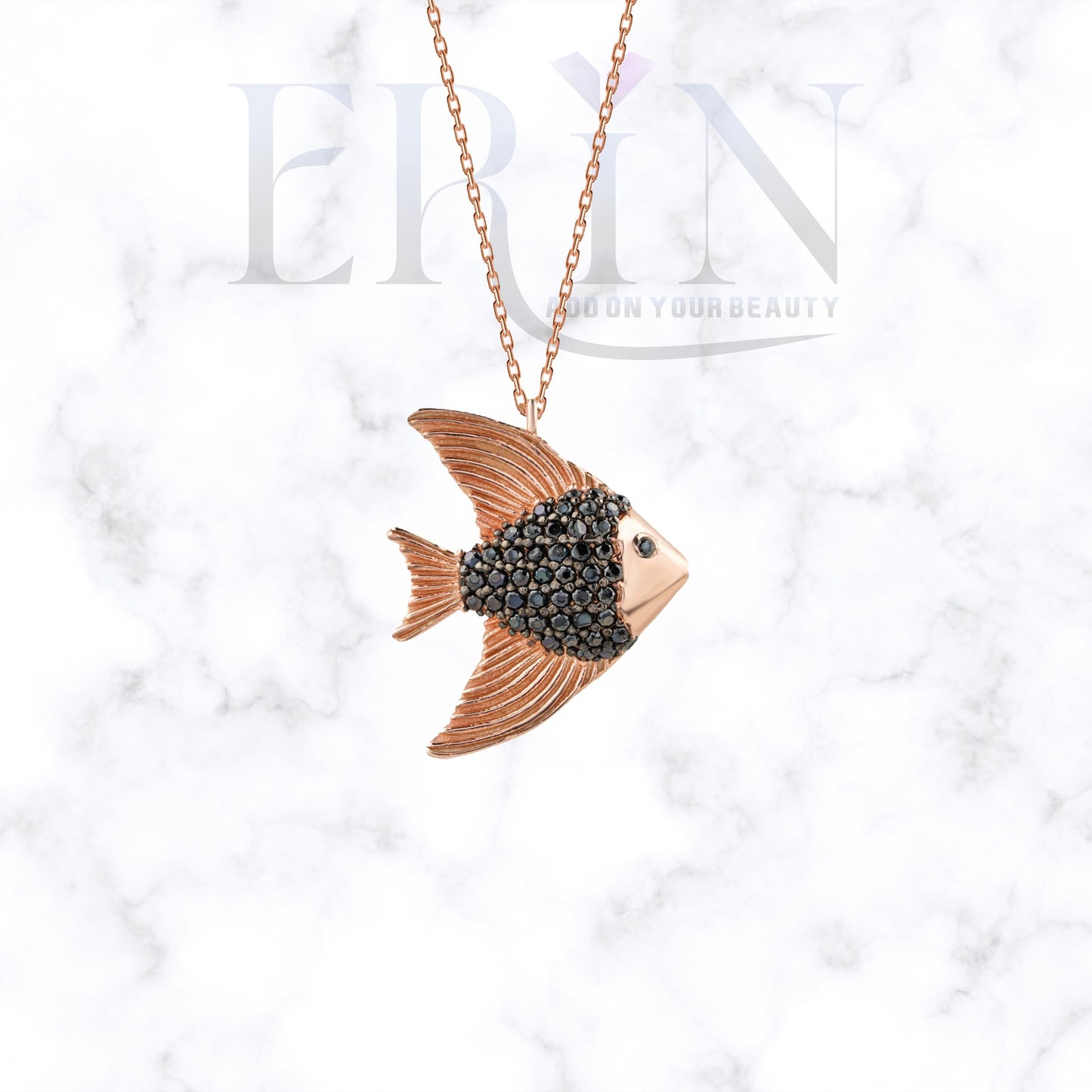 Erin Fish Pendant 925 Sterling Silver Necklace