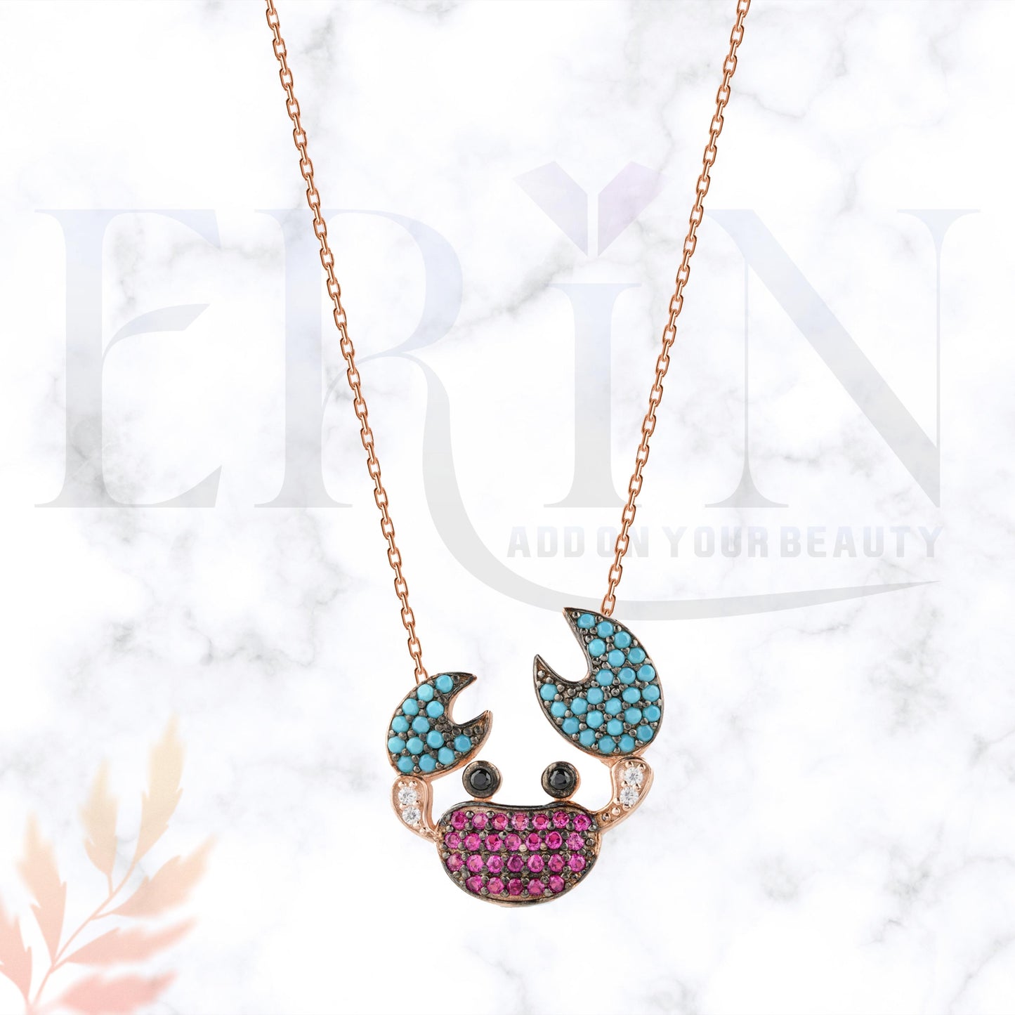 Erin Crab Pendant 925 Sterling Silver Necklace