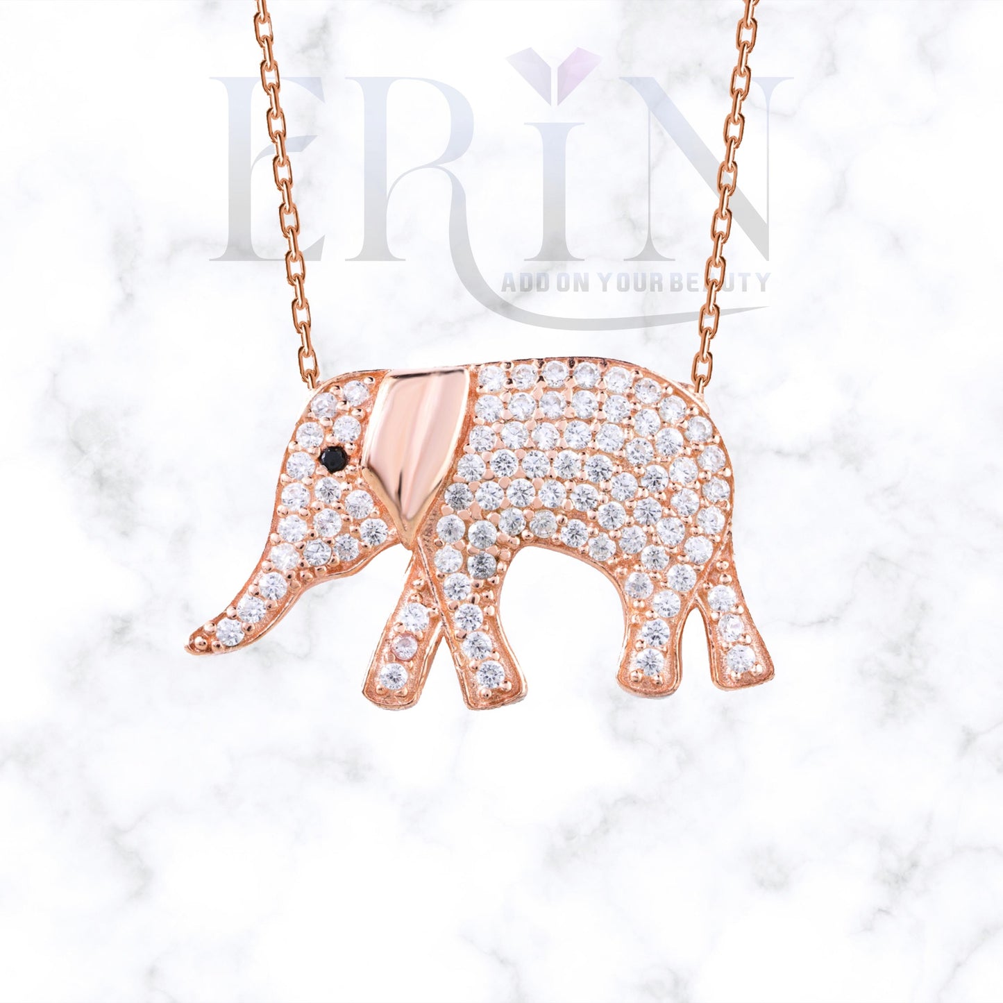 Elephant Pendant 925 Sterling Silver Necklace