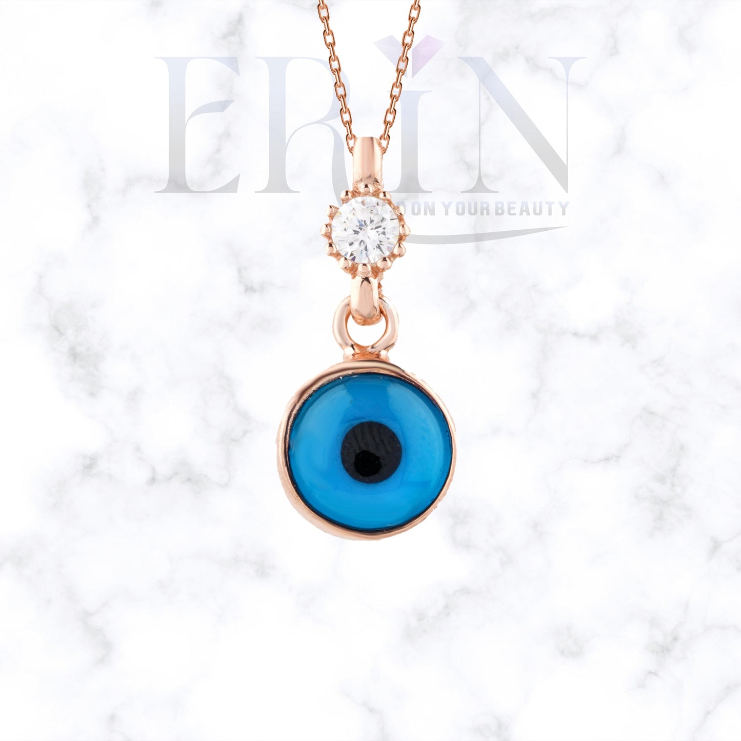 Evil Eye Pendant 925 Sterling Silver Necklace