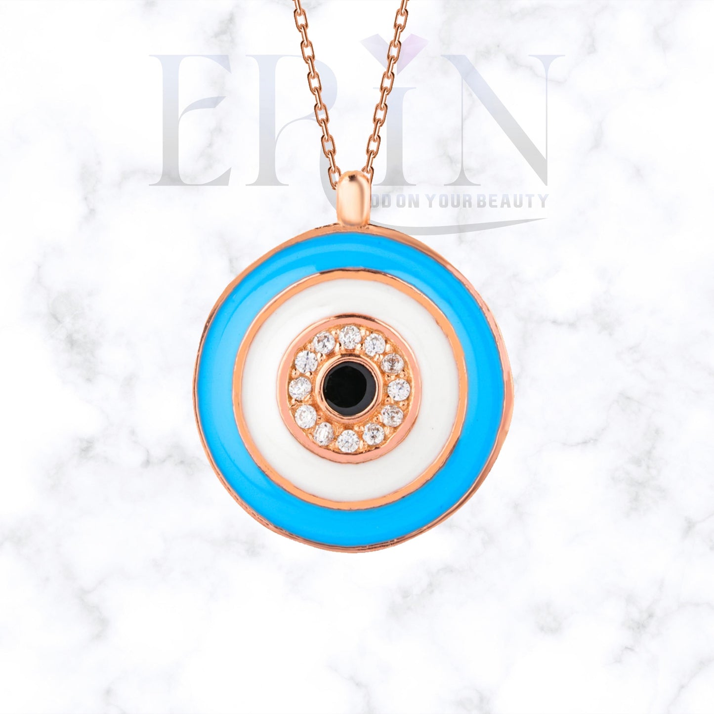 Evil Eye Pendant 925 Sterling Silver Necklace