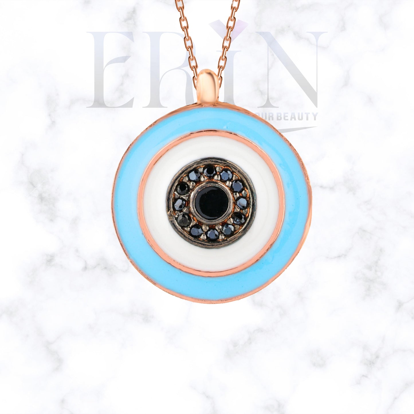 Evil Eye Pendant 925 Sterling Silver Necklace