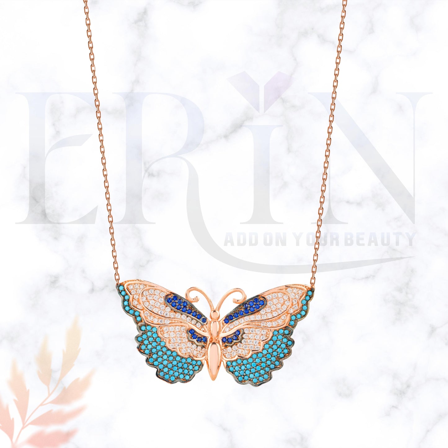 Adorable Butterfly Pendant 925 Sterling Silver Necklace