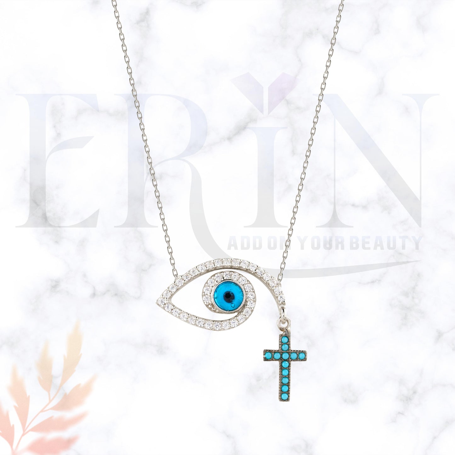 Evil Eye Pendant 925 Sterling Silver Necklace