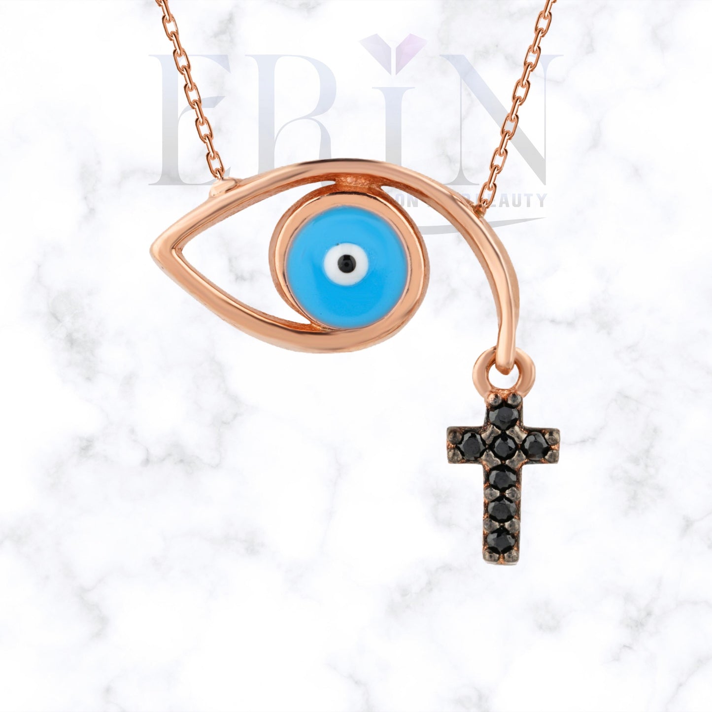 Evil Eye Pendant 925 Sterling Silver Necklace