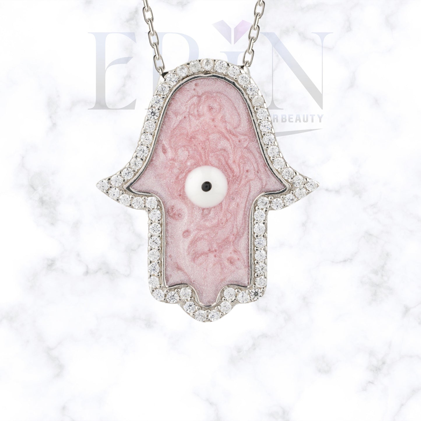 Hamsa Pendant 925 Sterling Silver Necklace